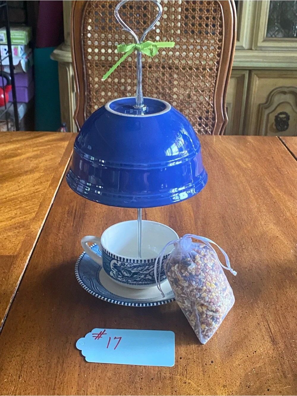 Royal China Currier & Ives Tea Cup Bird Feeder
